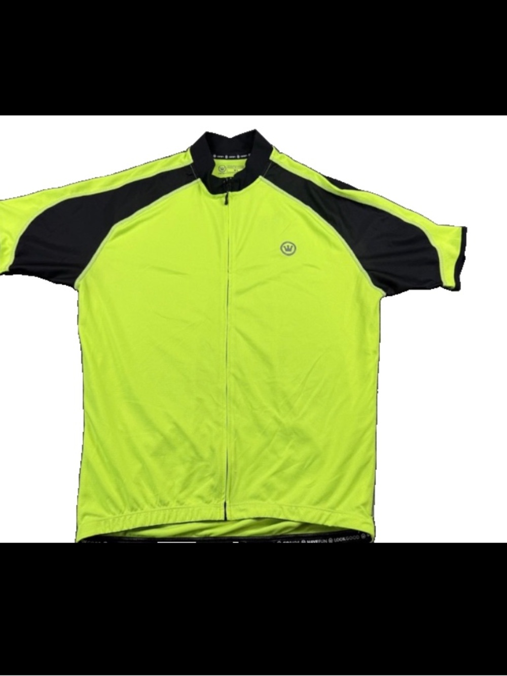 Canari Cycling Jersey Mens M Neon Green Full Zip Pockets HiVisibilityBike Cycle